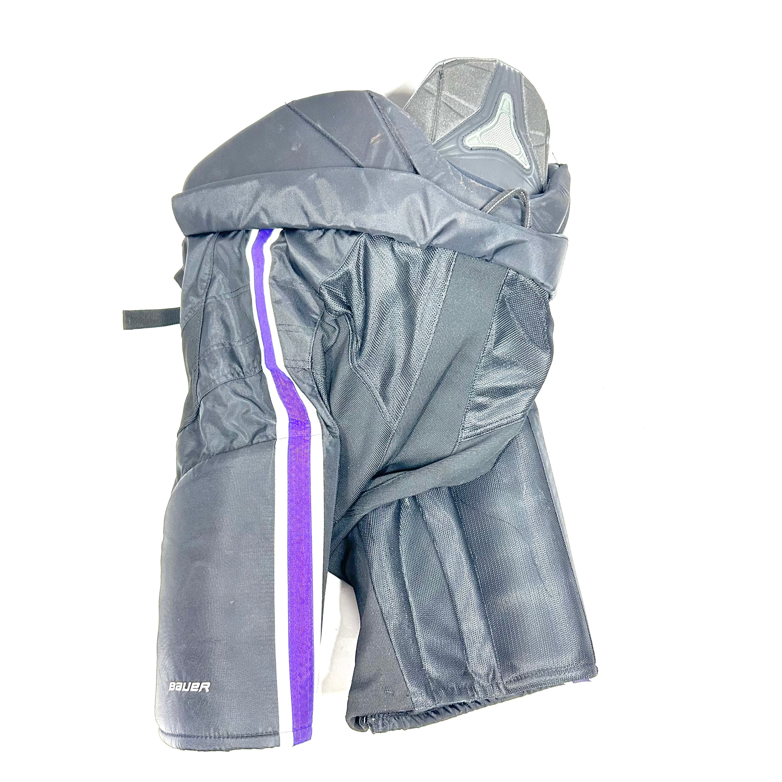Bauer Nexus - Pantalon de hockey NCAA Pro Stock d'occasion (noir/violet)